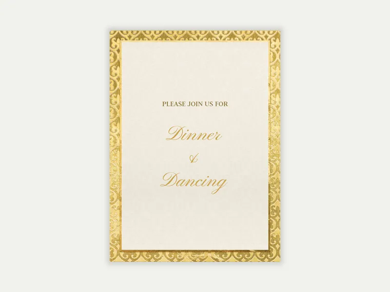 Gold Embossed Dinner - wine_tasting - Invitation