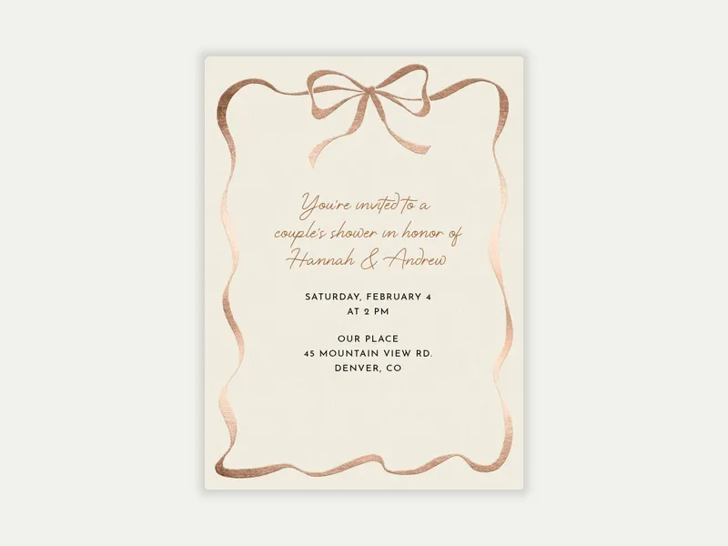 Foiled Ribbon - engagement - Invitation