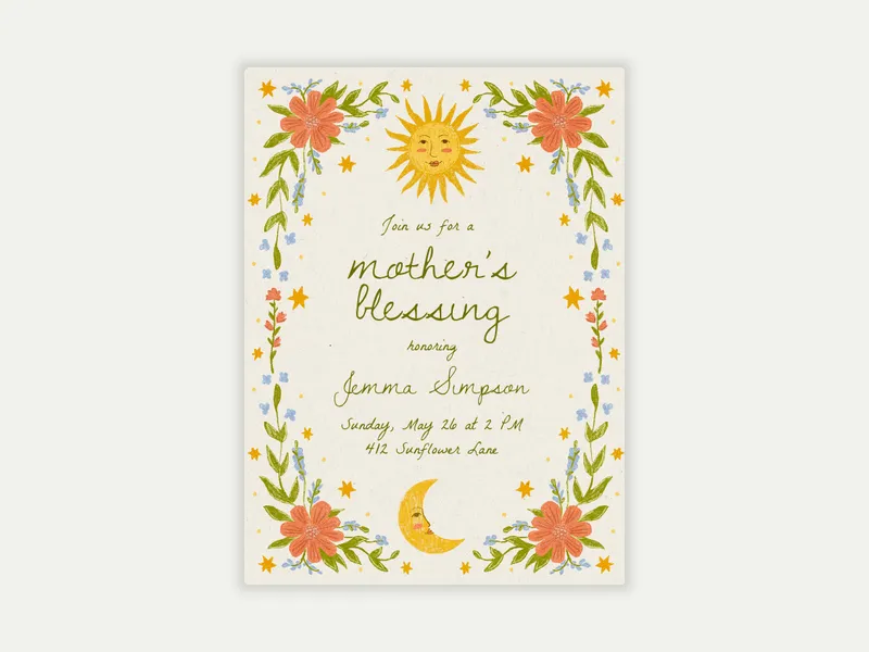 Celestial Flora - parenthood_journey - Invitation