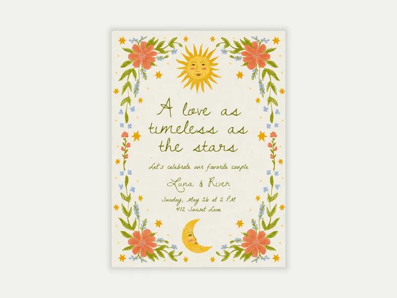 Celestial Flora - engagement - Invitation