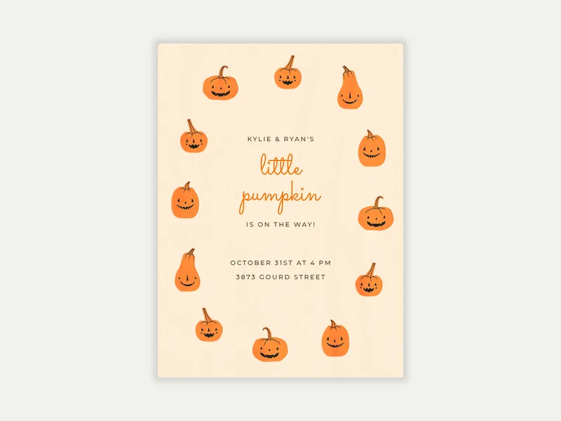 Gourd Wreath - baby_shower - Invitation