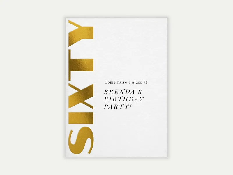 Bold and Gold Birthday - 60th_birthday - Invitation