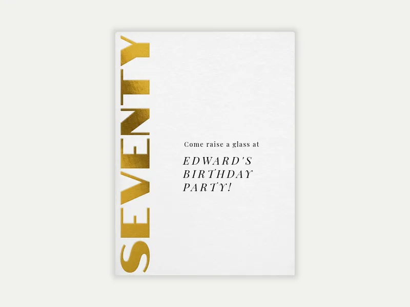Bold and Gold Birthday - 70th_birthday - Invitation