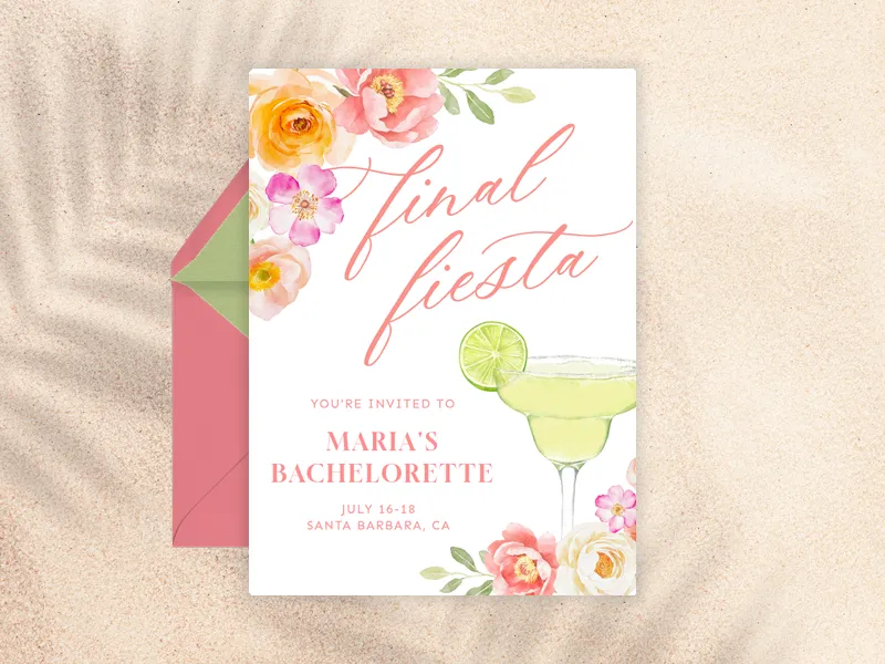 Eucalyptus & Lime - bachelorette - Invitation