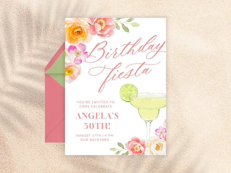 Eucalyptus & Lime - 50th_birthday - Invitation