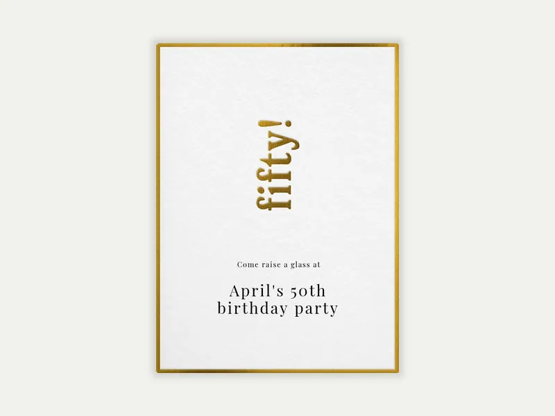 Gold Birthday Milestone! - 50th_birthday - Invitation