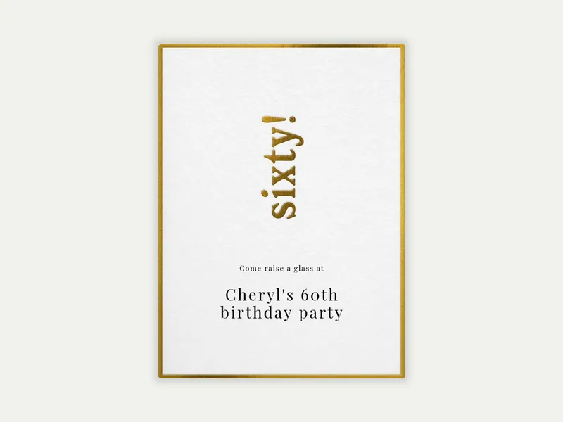 Gold Birthday Milestone! - 60th_birthday - Invitation