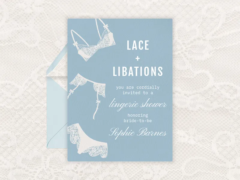 Lace Whispers - bachelorette - Invitation