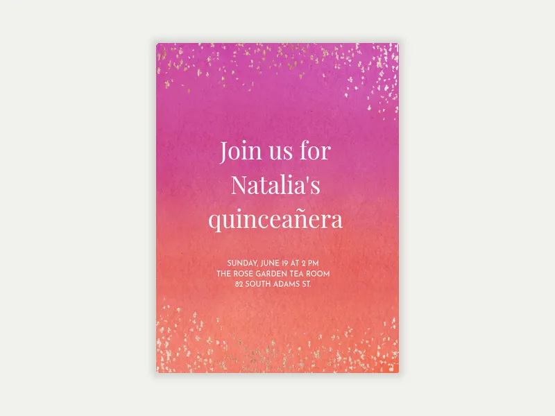 Ombre Watercolor - quinceanera - Invitation