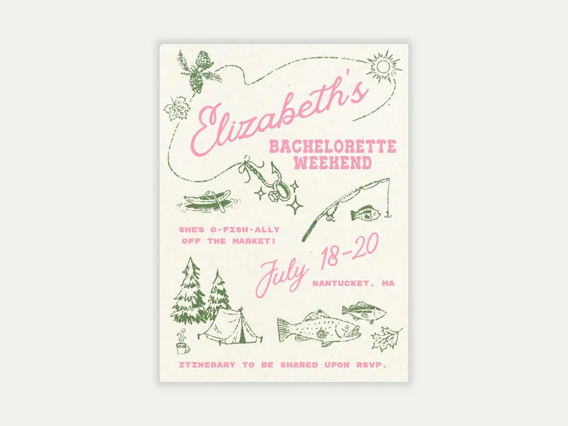 On the Line - bachelorette - Invitation