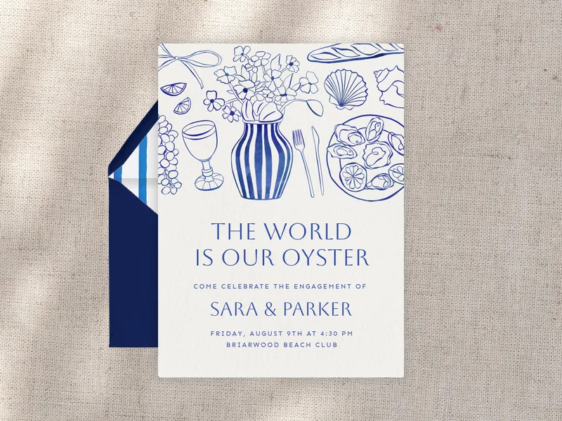 Oyster Feast - engagement - Invitation