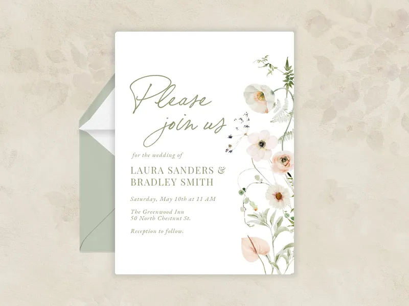 Pressed Petals - wedding_day - Invitation