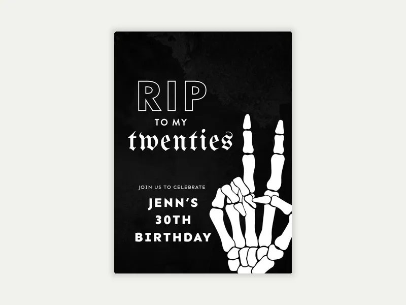 RIP to the Last Decade - birthday_milestones - Invitation