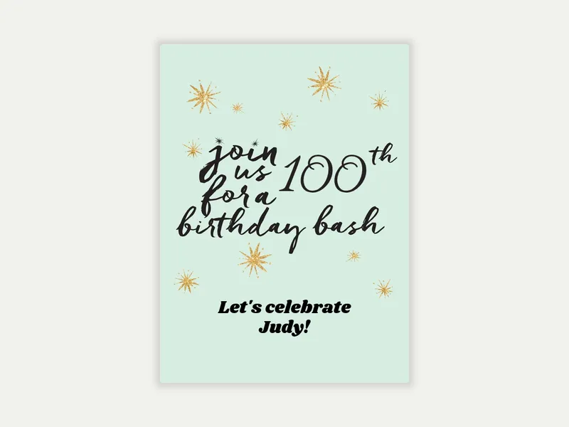 Script Birthday Bash - 100th_birthday - Invitation