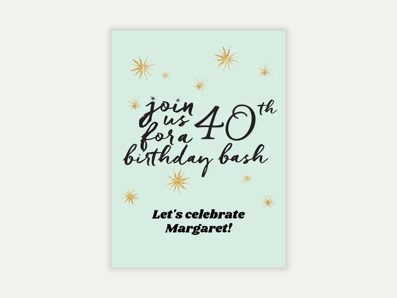 Script Birthday Bash - 40th_birthday - Invitation