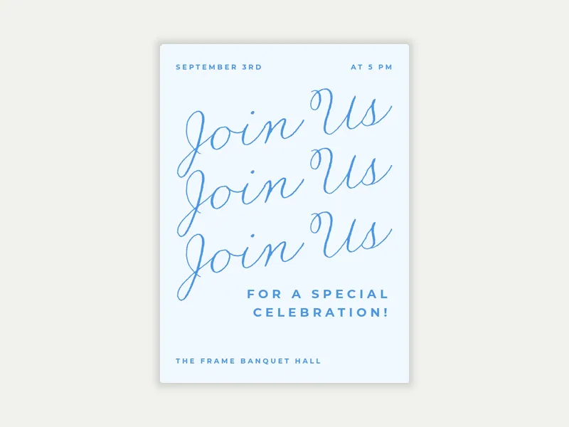 Script Cascade Invitation free template design