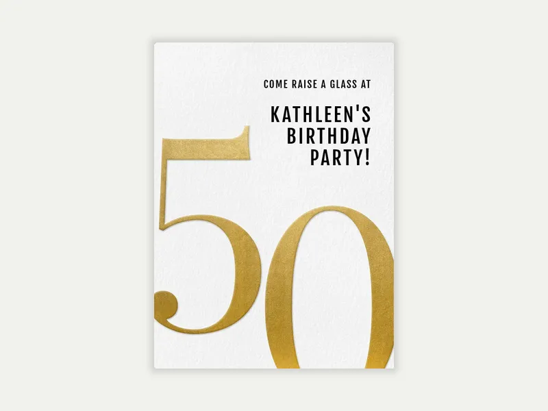 Sophisticated Classic Gold - 50th_birthday - Invitation