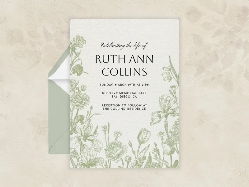 Wildflower Garden - funeral_memorial_service - Invitation