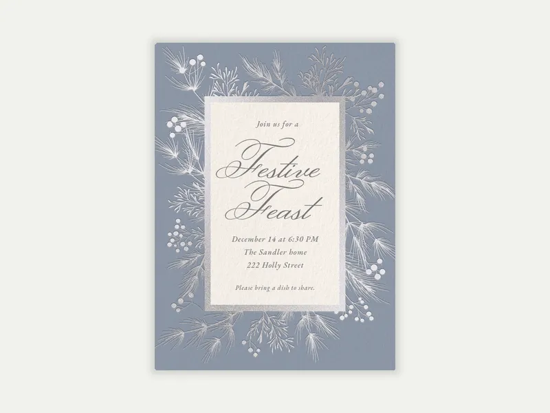 Winter Botanicals Invitation free template design