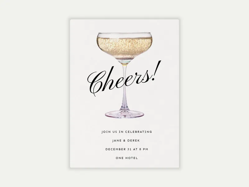 Bubbly New Year - engagement - Invitation