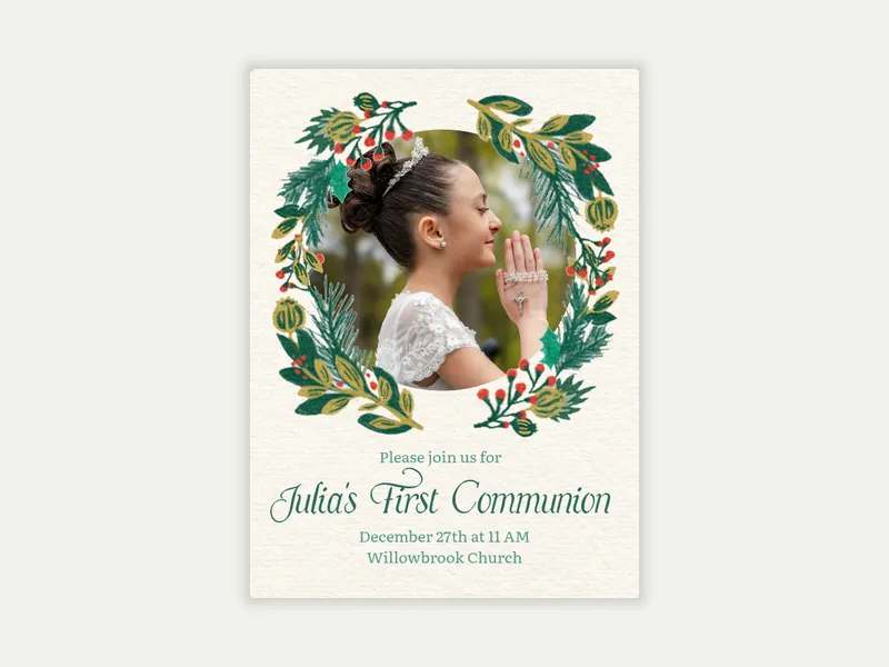 Winter Flora (Photo) - first_communion - Invitation
