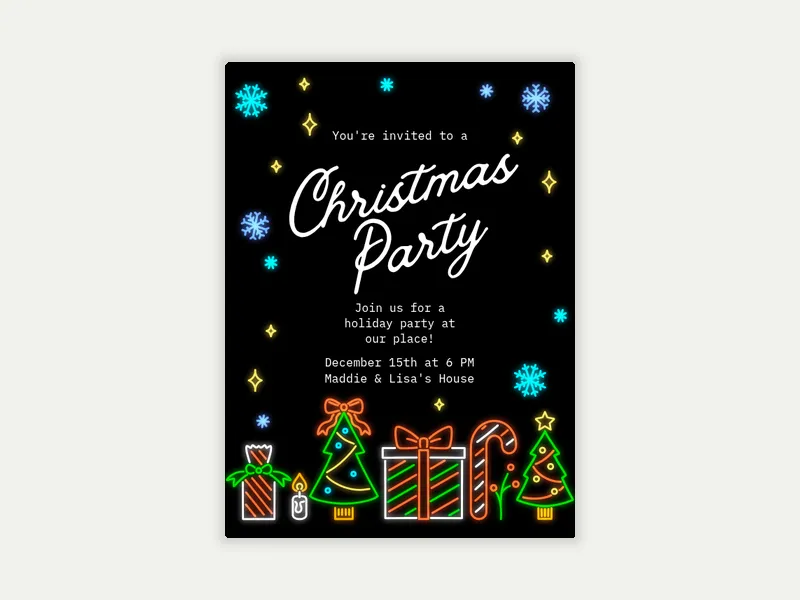 Christmas in Neon - office_holiday - Invitation