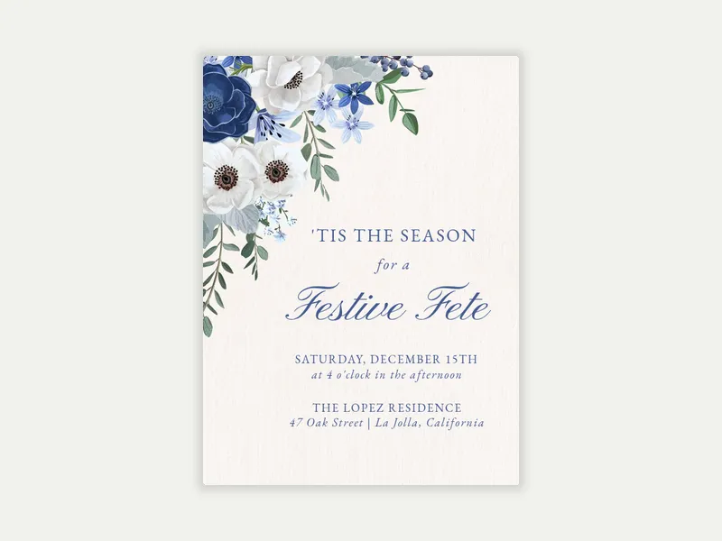 Frosted Flowers - anniversary - Invitation