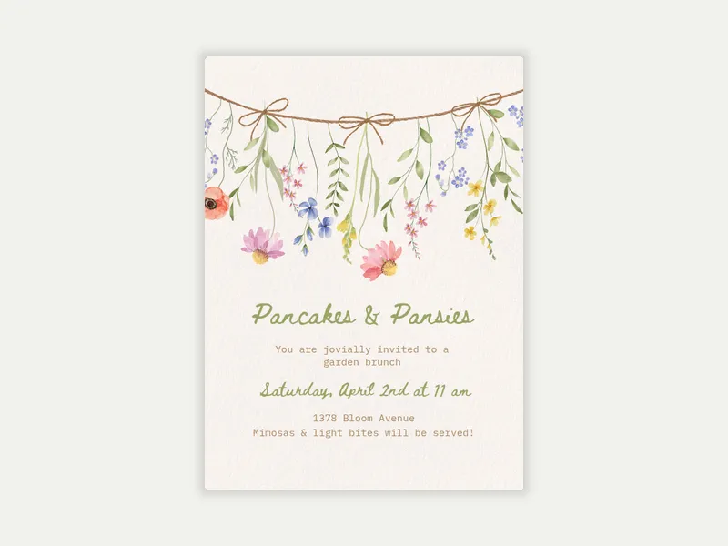 Garden Garland - brunch_lunch - Invitation