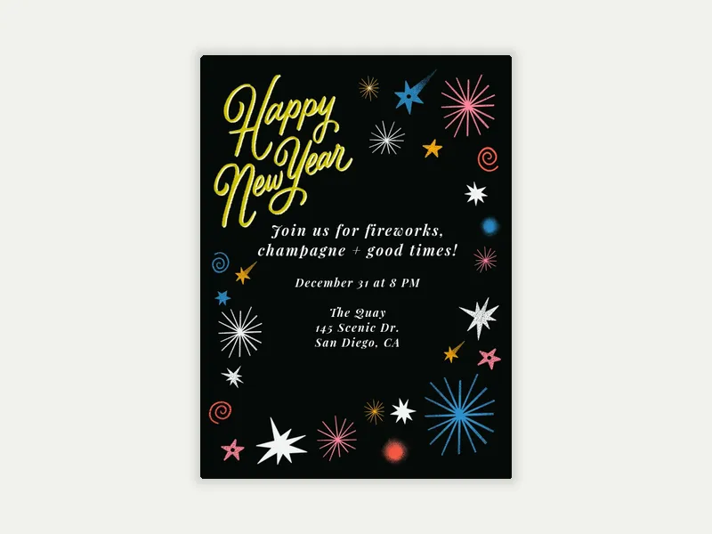 Vintage Starburst - new_years - Invitation