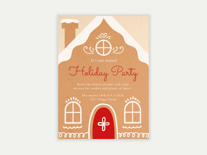Gingerbread Cottage - holiday_party - Invitation