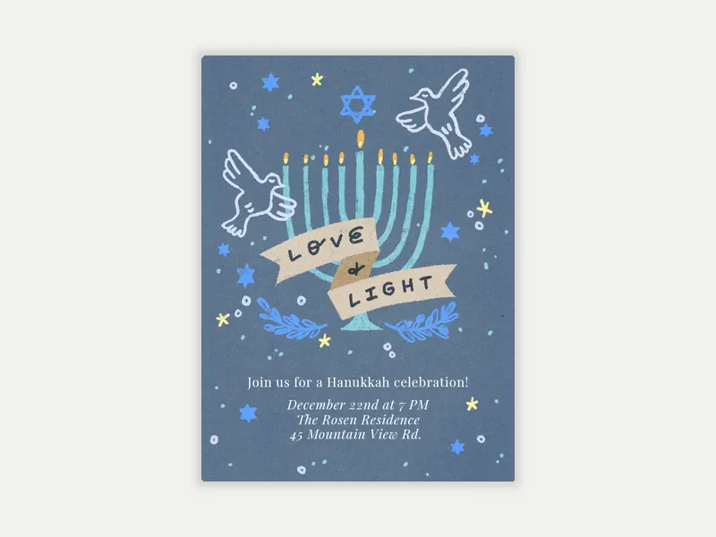 Light the Menorah - hanukkah - Invitation