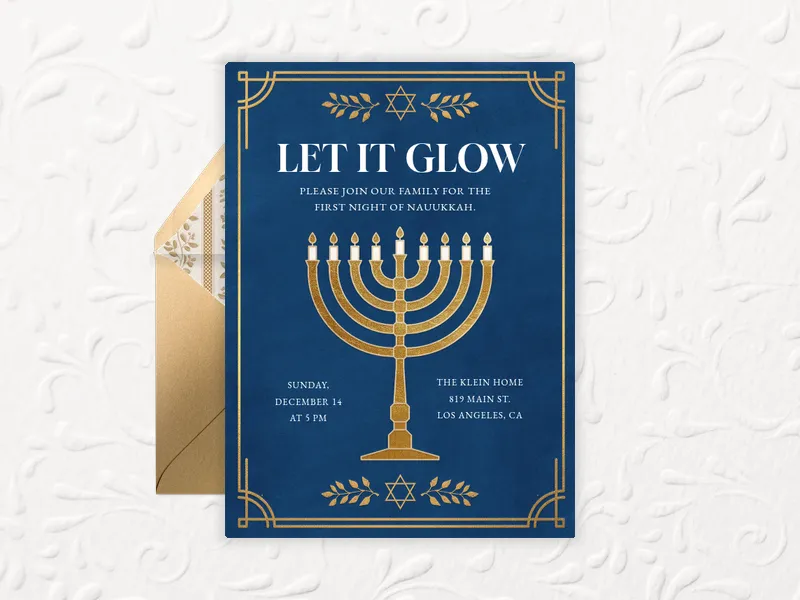 Menorah Glow - hanukkah - Invitation