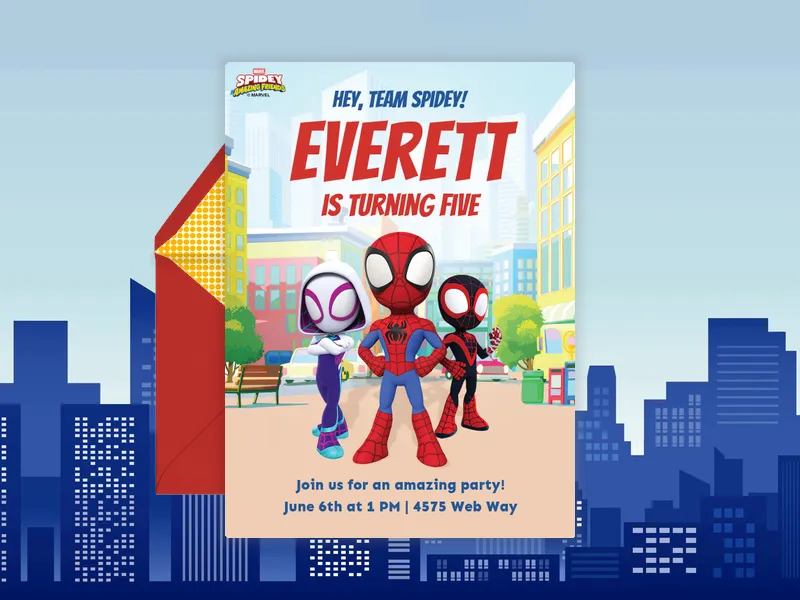 Marvel's Spidey and His Amazing Friends: Team Spidey - characters - Invitation