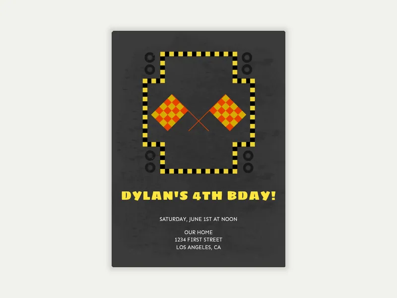 Race Track - 4th_birthday - Invitation