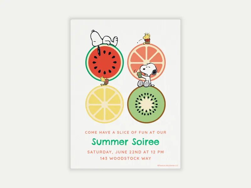 PEANUTS®: Fresh Fun Invitation free template design