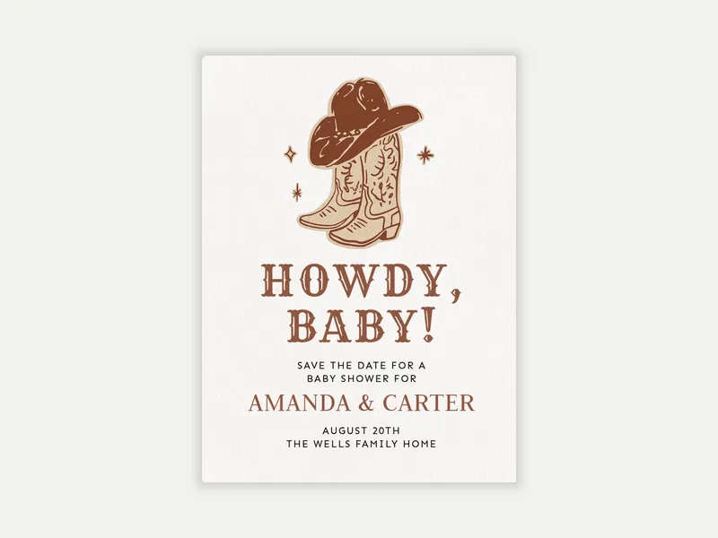 Howdy Partner - baby_save_the_date - Invitation