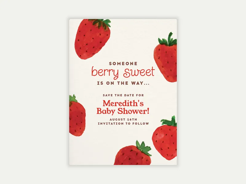 Strawberry Fields - baby_save_the_date - Invitation