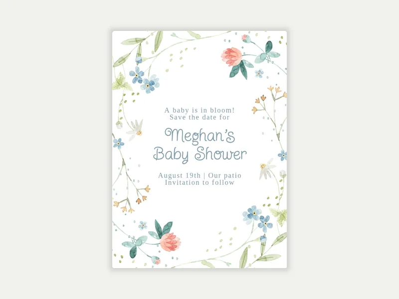 Watercolor Wildflowers - baby_save_the_date - Invitation