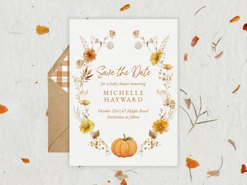Autumn Blooms - Save the Date - featured - Invitation