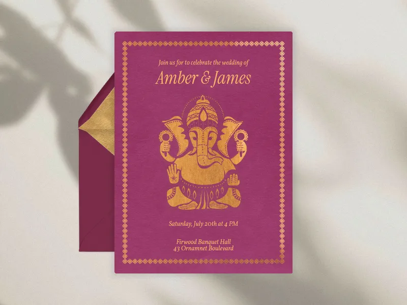 Ganesha Elephant - wedding_weekend - Invitation