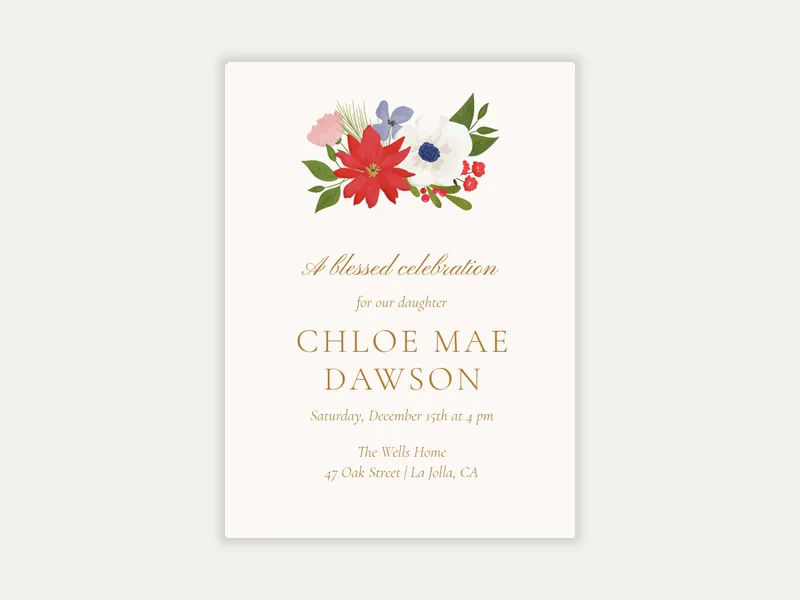 Snowbell Blooms - confirmation - Invitation