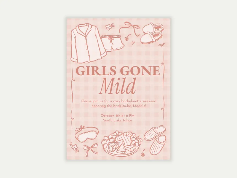 Snack & Slumber - bachelorette - Invitation