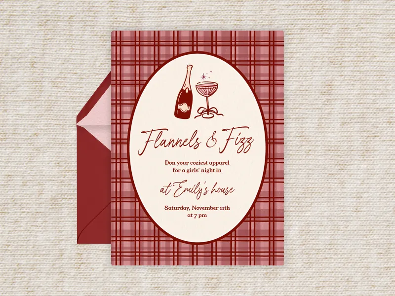 Flannels Fizz - potluck - Invitation
