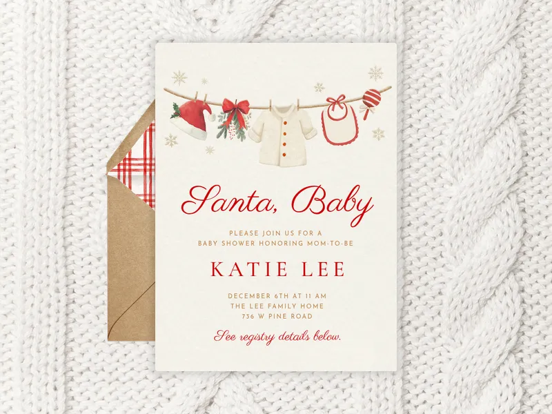 Santa, Baby - christmas - Invitation