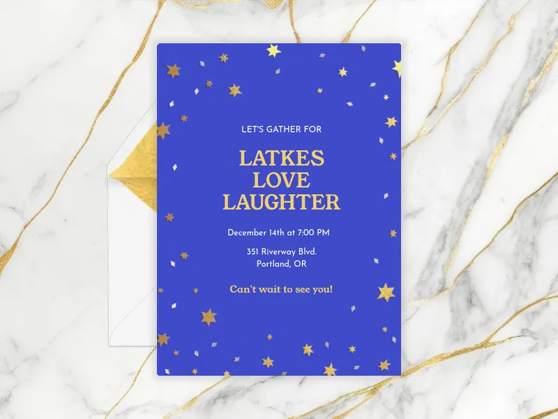 Hanukkah Glitter - hanukkah - Invitation