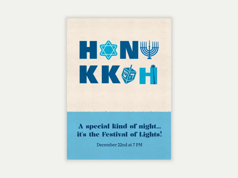 Hanukkah Letters - hanukkah - Invitation