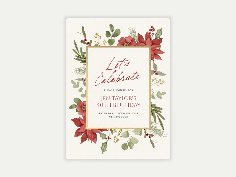 Winter Blooms - birthday_foradults - Invitation