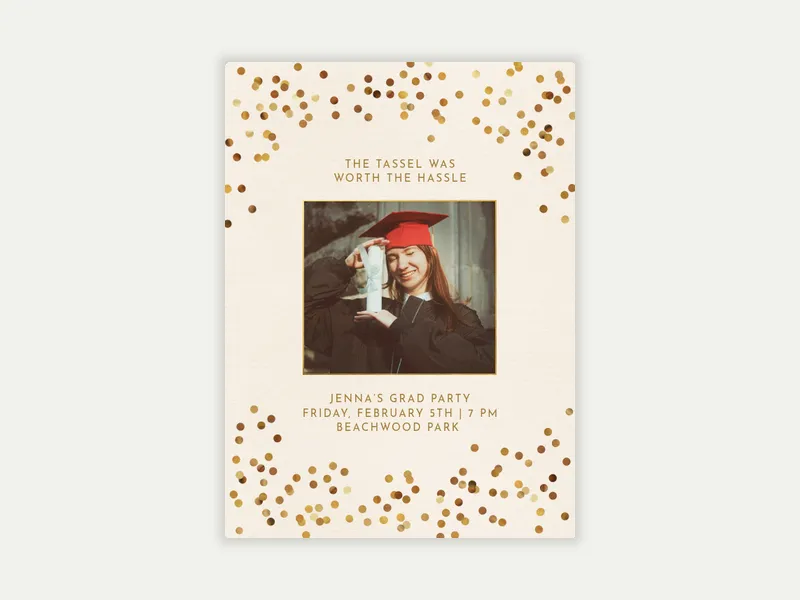 Festive Confetti (Photo) - graduation - Invitation