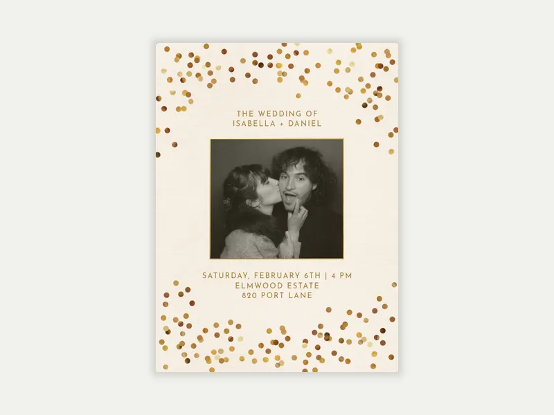Festive Confetti (Photo) - engagement - Invitation