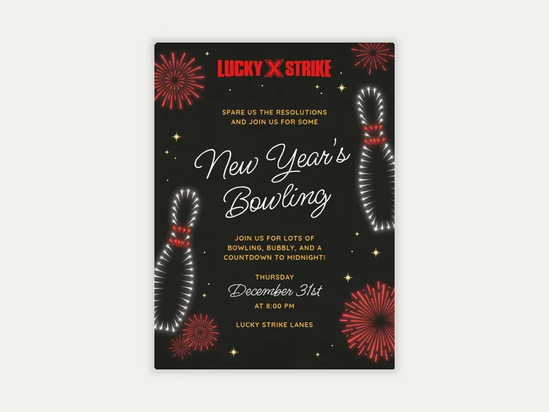 Lucky Strike Entertainment: Roll Through - office_holiday - Invitation